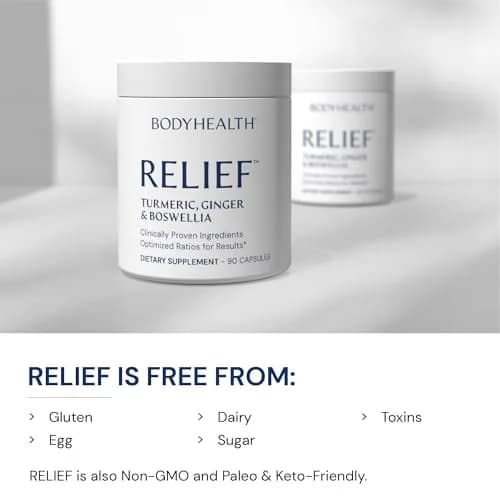 BodyHealth Inflam Relief, Joint Supplement, Relief for Back, Knees, Hands | Natural, Non-GMO, Gluten Free (90 Capsules) thumbnail 5