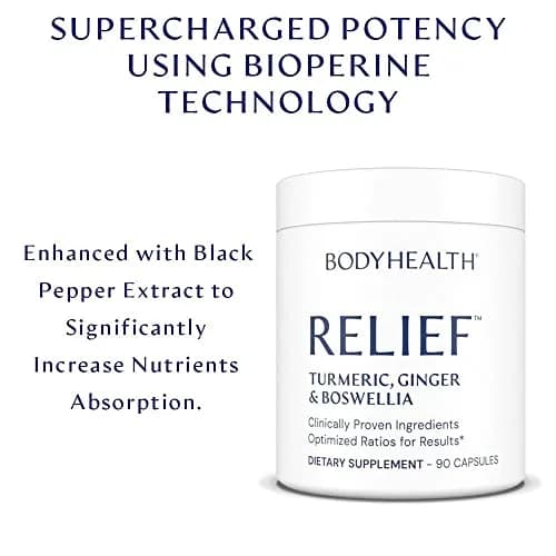 BodyHealth Inflam Relief, Joint Supplement, Relief for Back, Knees, Hands | Natural, Non-GMO, Gluten Free (90 Capsules) thumbnail 7
