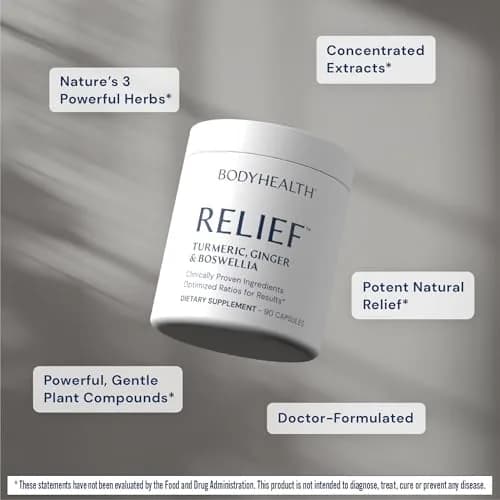 BodyHealth Inflam Relief, Joint Supplement, Relief for Back, Knees, Hands | Natural, Non-GMO, Gluten Free (90 Capsules) thumbnail 3