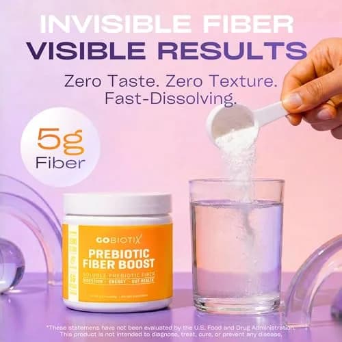 GOBIOTIX Fiber Supplement Powder with Prebiotics for Digestive & GLP-1 Support, 2 Pack, Vegan & Gluten-Free | Gut Health & Debloat thumbnail 2