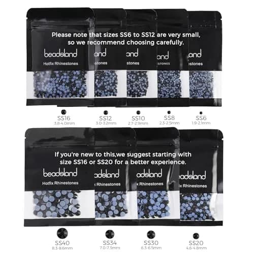 BEADSLAND Hotfix Rhinestones SS10 (2880pcs, 2.7-2.9mm) | Glass Crystal Flatback for Crafts & Clothes thumbnail 6