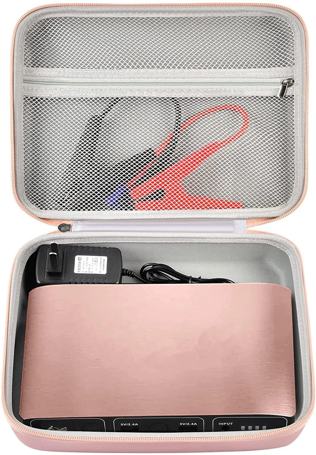 GWCASE Pink Hard EVA Case for Halo Bolt Air/Air+ Jump Starter | Portable Power Bank Holder with Mesh Pocket - main product image