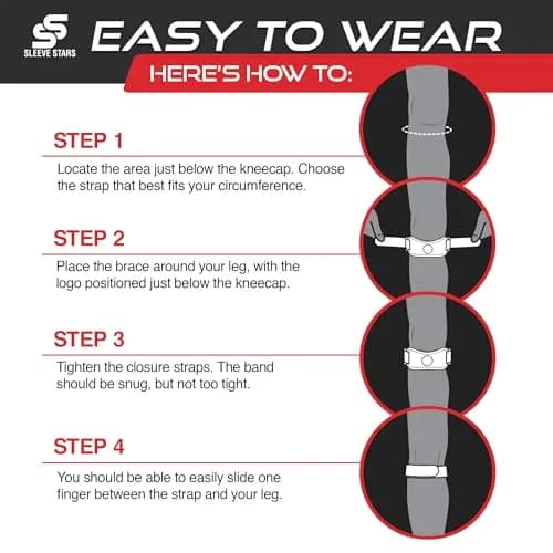 Sleeve Stars Patellar Tendon Support Strap Navy Blue Adult | Orthopedic Brace for Pain Relief thumbnail 8