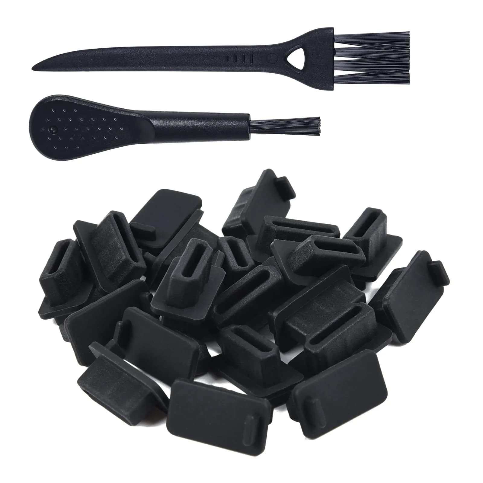 iKammo 20 Pcs HDMI Dust Cover Plugs & 2 Cleaning Brushes | Protects Ports from Dust, Lint, and Grime — HDMI Port