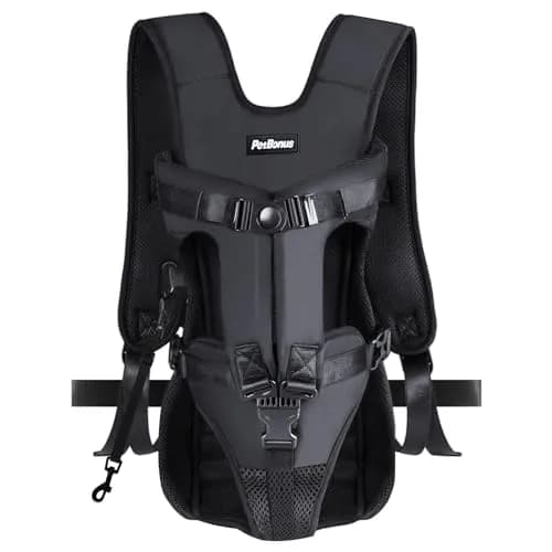 PetBonus Pet Front Dog Carrier Backpack M Black | Hands-Free Hiking & Cycling for Small-Medium Dogs thumbnail 1
