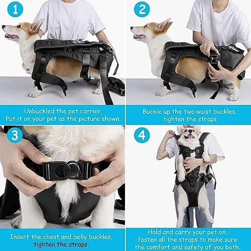 PetBonus Pet Front Dog Carrier Backpack M Black | Hands-Free Hiking & Cycling for Small-Medium Dogs thumbnail 4