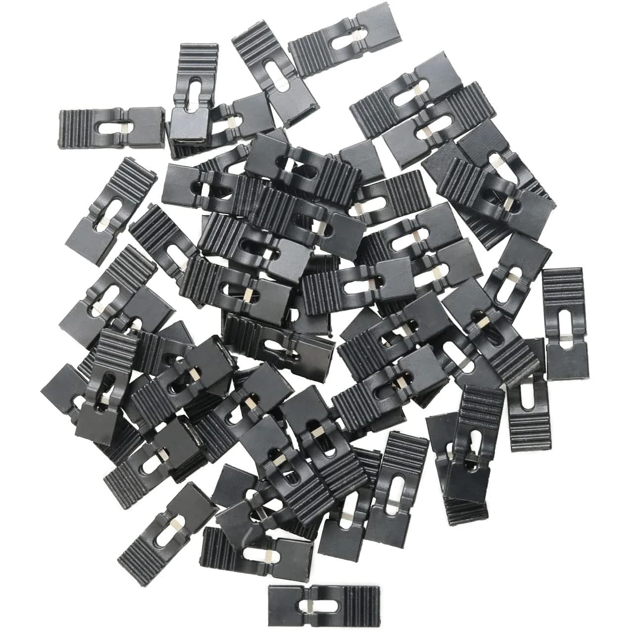 MEETOOT Black Standard 2.54mm Pin Header Jumper Caps 100pcs | 13.5 x 5 x 2.4mm