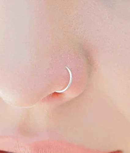 MODRSA Fake Nose Rings - Hoop & Double Hoop Piercings for Women & Men | Hypoallergenic Stainless Steel, 8 Pieces thumbnail 4