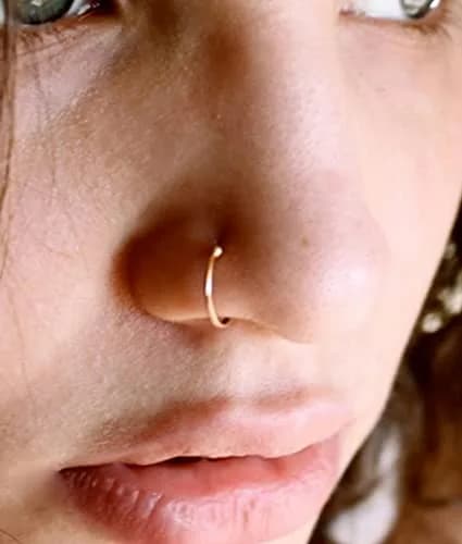MODRSA Fake Nose Rings - Hoop & Double Hoop Piercings for Women & Men | Hypoallergenic Stainless Steel, 8 Pieces thumbnail 2