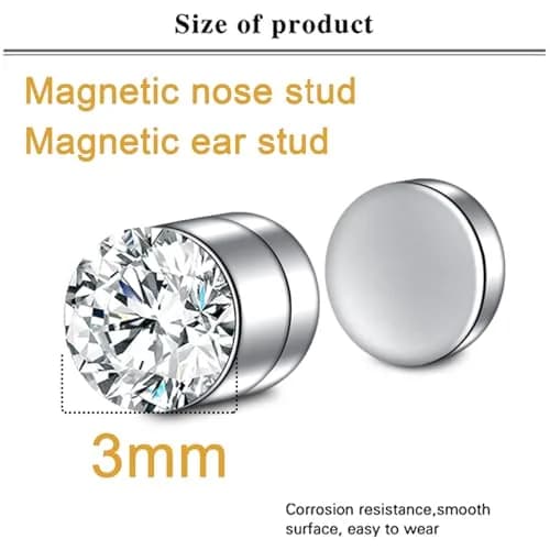 MODRSA Faux Nose Ring non piercing Noes Ring Stud 3mm | Stainless Steel, Assorted Colors, Comfortable Fit thumbnail 2