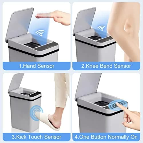 Anborry Smart Touchless Bathroom Trash Can 2.2 Gallon | Automatic Sensor Waste Bin for Small Spaces thumbnail 5
