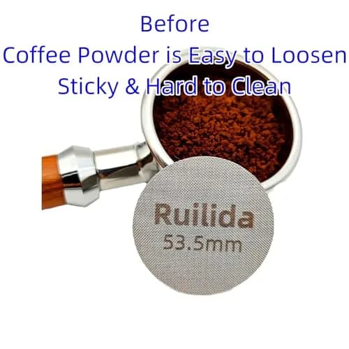 Ruilida Espresso Puck Screen 53.5mm | Reusable Stainless Steel Filter Plate for Espresso Portafilter (53.3-54mm breville) thumbnail 3
