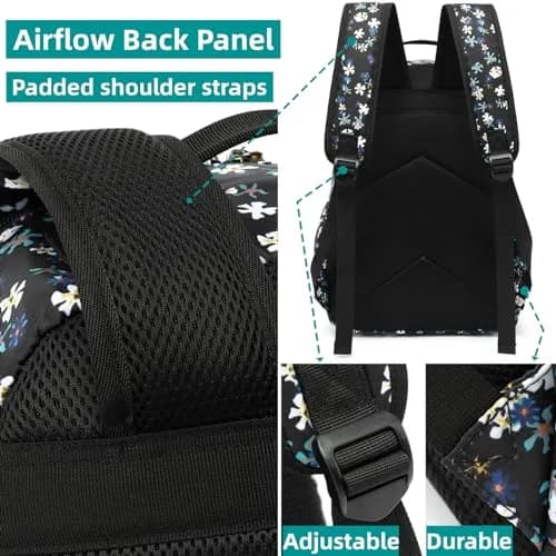 Leaper Floral Backpack Large 21L (0.74 cu ft) | Water-Resistant Travel Bookbag for Women thumbnail 5
