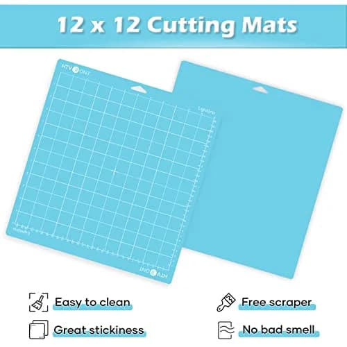 HTVRONT Light Grip Cutting Mats 12x12, 2 Pack, Blue | Compatible with Cricut Machines thumbnail 4