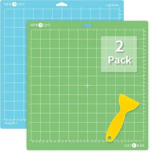 HTVRONT 12x12 Inch Cutting Mats (2 Pcs) with Scraper | Standard & Light Grip for Cricut Maker/Explore thumbnail 1
