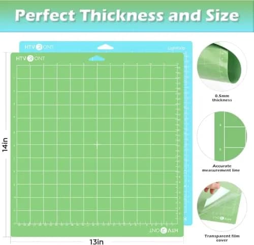 HTVRONT 12x12 Inch Cutting Mats (2 Pcs) with Scraper | Standard & Light Grip for Cricut Maker/Explore thumbnail 2