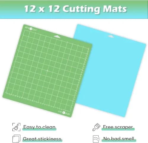 HTVRONT 12x12 Inch Cutting Mats (2 Pcs) with Scraper | Standard & Light Grip for Cricut Maker/Explore thumbnail 3