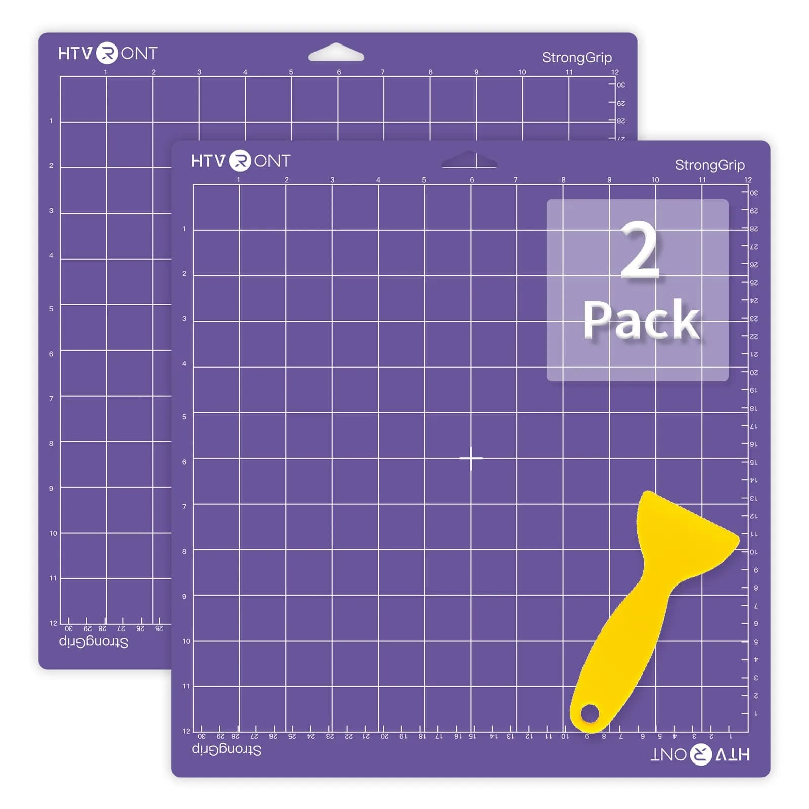 HTVRONT Strong Grip Cutting Mat 12x12 Inch, 2 Pack Purple | Self-Healing PVC for Quilting & Crafting - main product image