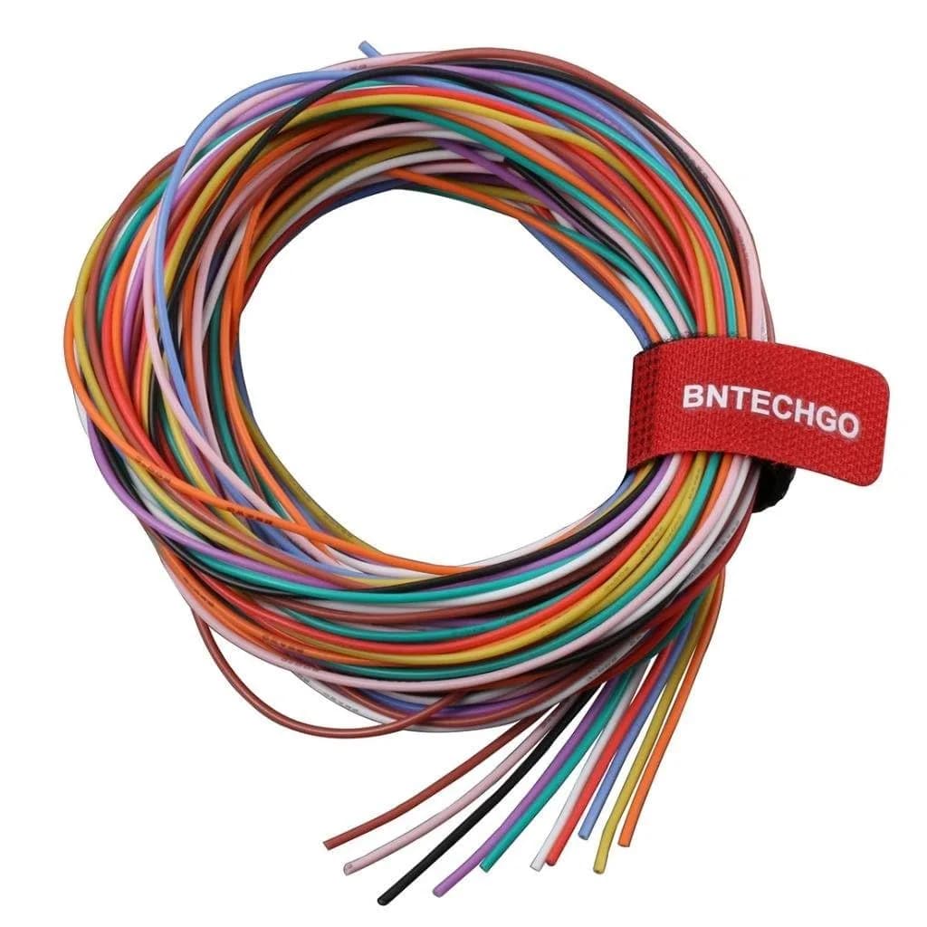 BNTECHGO 26 AWG Silicone Wire Kit - 10 Colors, 5 ft Each (50 ft Total)