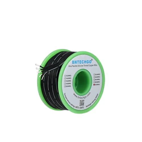 BNTECHGO 30 AWG 5-Pin Silicone Ribbon Wire 15.24 m (50 ft) Black | 600V High Temp Tinned Copper thumbnail 1