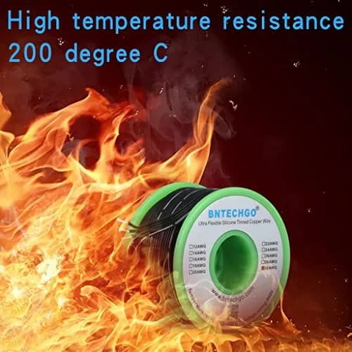 BNTECHGO 30 AWG 5-Pin Silicone Ribbon Wire 15.24 m (50 ft) Black | 600V High Temp Tinned Copper thumbnail 4