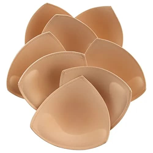 KSang Bra Pads Inserts (4 Pairs, C Cup, Beige) | Sewn Edges & Natural Shape thumbnail 1