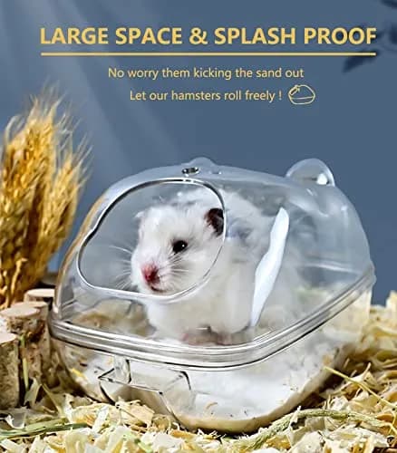 WENRIKO Hamster Sand Bath Container Large 17cm x 11cm x 11cm | Avoids Sand Spills thumbnail 3