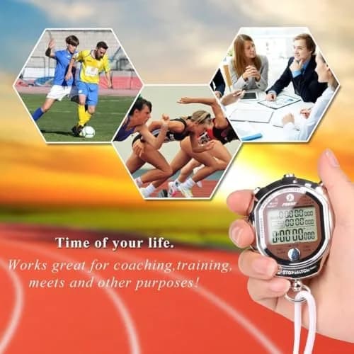 Rolilink Stopwatch Timer, Digital 0.001s Precision, Metal 100 Laps Memory, Coach Sports & Marathon thumbnail 6