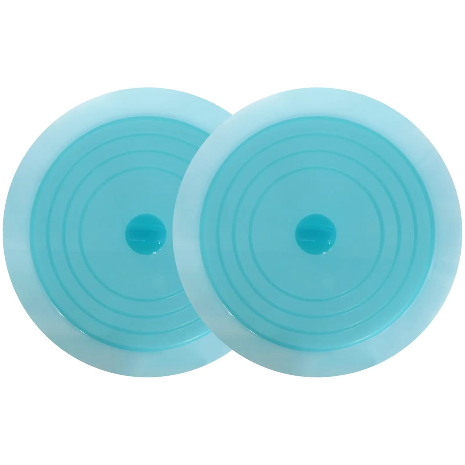 V-TOP Tub Stopper 2 Pack, 6 inch Blue Transparent Silicone Drain Plug | Universal Fit for Kitchen, Bath, Laundry