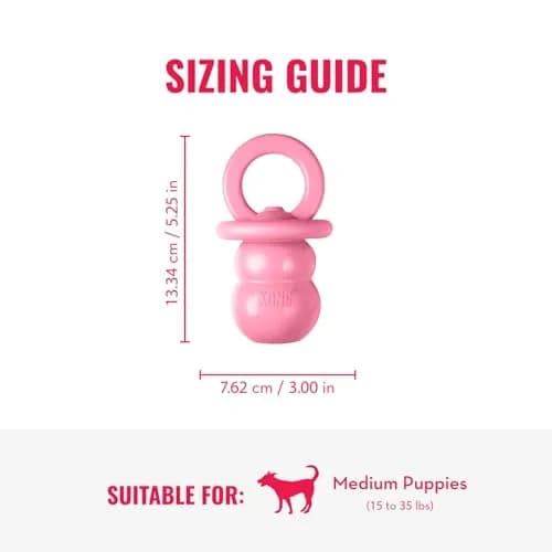 KONG Puppy Binkie | Natural Rubber Teething Toy for Medium Puppies, Pink thumbnail 3