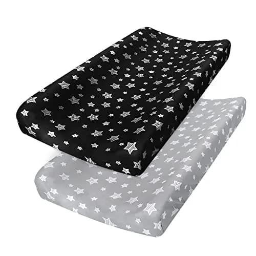 Moonsea Changing Pad Cover for Boys Girls | Soft Unisex Microfiber Sheets, 2-Pack, Fits 32"x16" Pads thumbnail 1