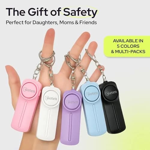 WETEN Personal Safety Alarm Keychain for Women, 130dB Siren, 2 Pack Black | Loudest Self-Defense Device for Night Walks & Travel thumbnail 7