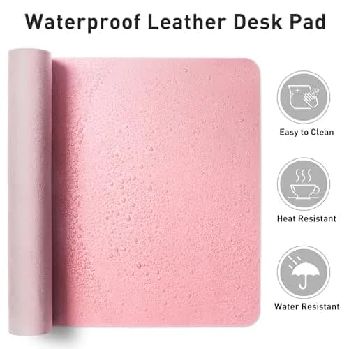 Aothia Leather Desk Pad Protector - Large Mouse Pad, Non-Slip PU Leather Blotter 91cm x 43cm (36" x 17") | Protects Desks from Scratches, Spills, and Heat thumbnail 6