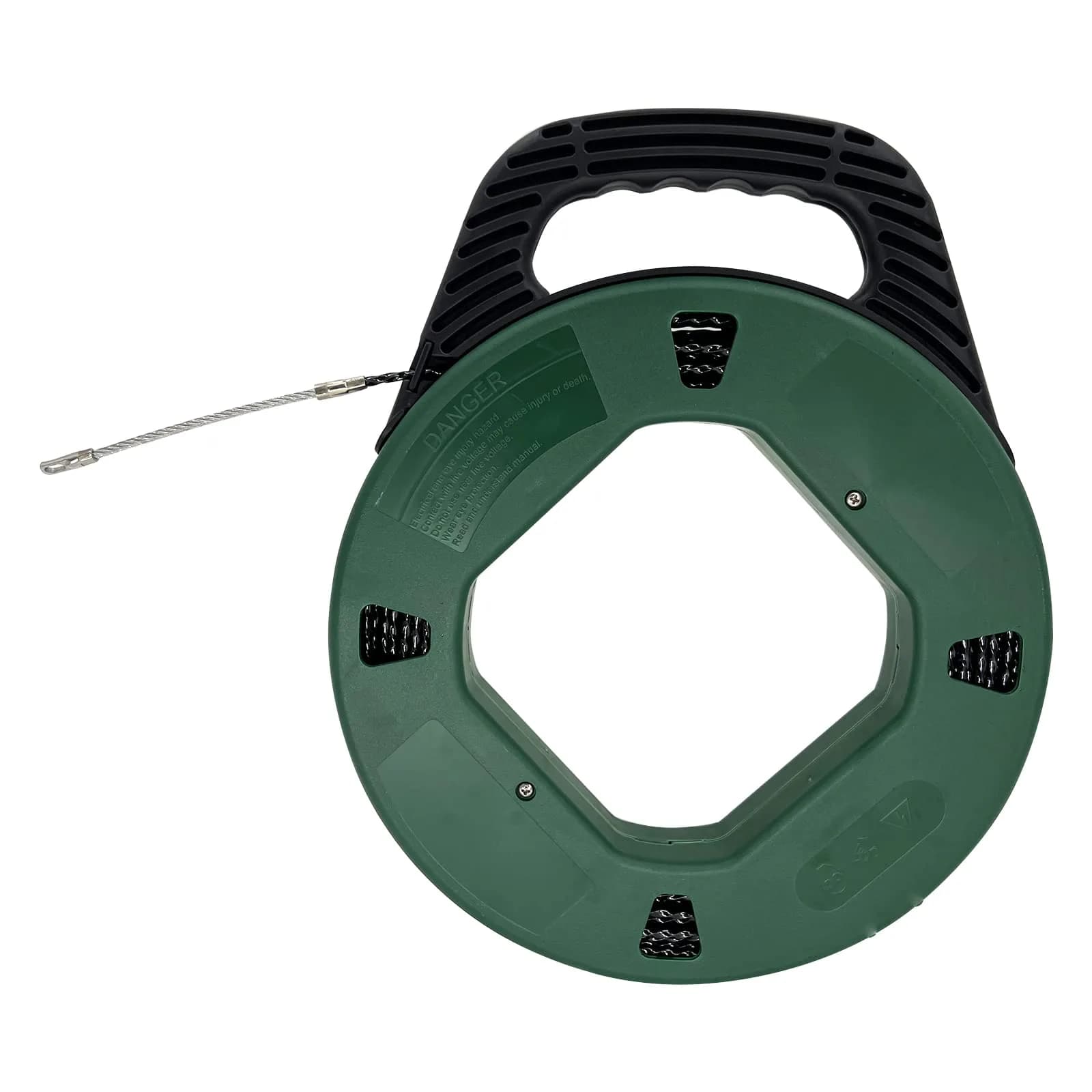 VGongTech 100ft (30.48m) PET Fish Tape Reel Kit | Non-Conductive Wire Puller for Walls & Conduits