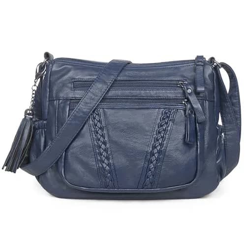 VOLGANIK ROCK Crossbody Bag for Women with Tassel | Soft PU Leather, 10.2" x 8.3" x 3.1" | Adjustable Strap thumbnail 1