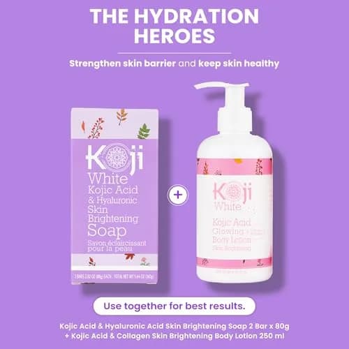 Koji White Kojic Acid & Hyaluronic Acid Skin Brightening Soap 2 Bars | Hydrating, Anti-Aging, Vegan thumbnail 8