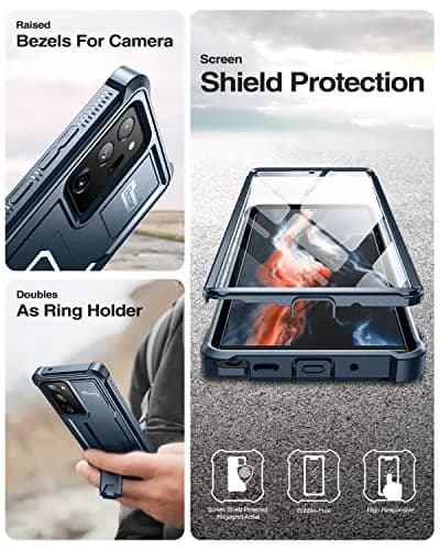 Dexnor Heavy Duty Case for Samsung Galaxy Note 20 Ultra 5G with Built-in Screen Protector and Kickstand | Navy Blue thumbnail 7