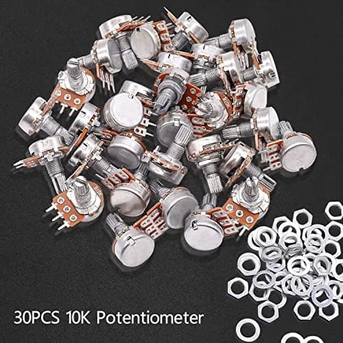Taiss 30pcs 10K Ohm Potentiometer | Rotary Linear Taper Volume Control with 15mm Shaft thumbnail 3