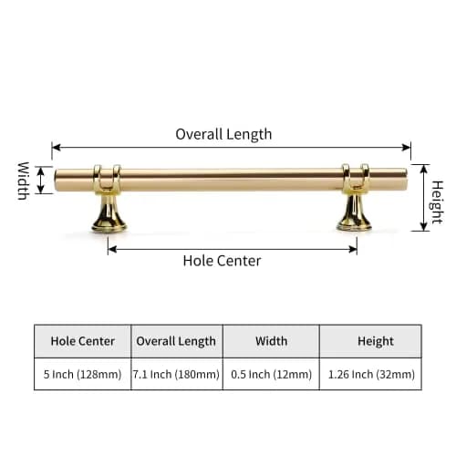 Leulan Gold Cabinet Pulls 10 Pack 5 Inch (128mm) | Modern Brushed Gold Drawer Pulls for Kitchen & Bathroom thumbnail 3