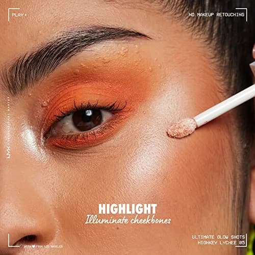 NYX PROFESSIONAL MAKEUP Ultimate Glow Shots Liquid Eyeshadow Highkey Lychee 7.4ml (0.25 Fl Oz) | Shimmer Finish with Vitamin C thumbnail 4