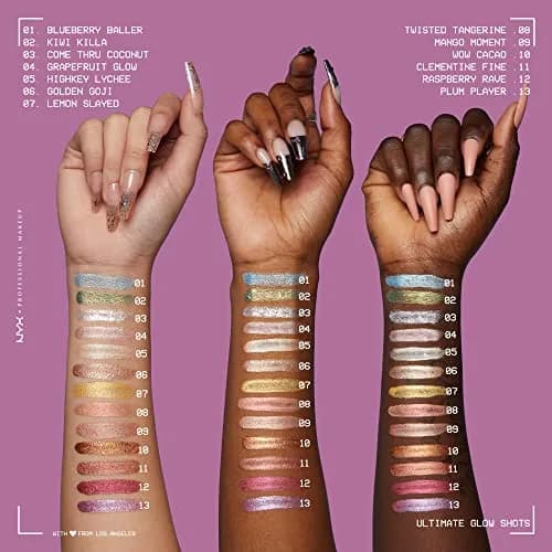NYX PROFESSIONAL MAKEUP Ultimate Glow Shots Liquid Eyeshadow Grapefruit Glow 7.39ml (0.25 Fl Oz) | Shimmer with Vitamin C thumbnail 5