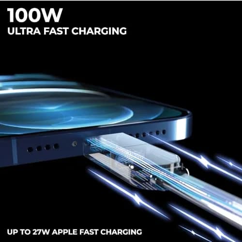 Rolling Square inCharge X Multi Charging Cable 6ft (1.83m) Saturn Gold | 100W Fast Charging, USB-C, Lightning, Micro USB thumbnail 3