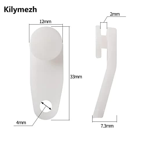Kilymezh White Curtain Track Glider Hooks 50 Pack | Smooth Sliding for Heavy Curtains thumbnail 2