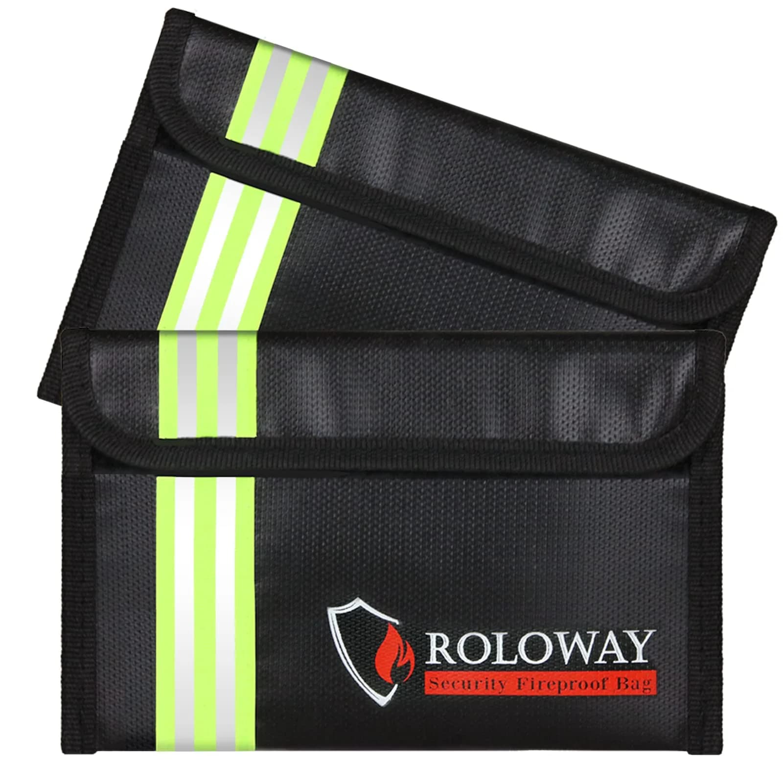 ROLOWAY Small Fireproof Bag 5 x 8 inches | Water & Fire Resistant with Reflective Strip