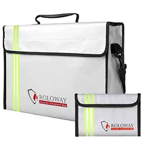 ROLOWAY Large Fireproof Document Bag 40.6 cm (15 inches) | Water Resistant, Reflective Strip, Quick Grab & Go thumbnail 1
