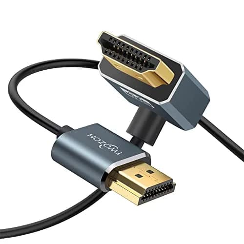 Twozoh Flexible HDMI to HDMI Cable Downward Angled 90° 0.3m (1FT) | Supports 4K@60Hz thumbnail 1