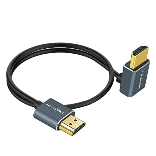 Twozoh Flexible HDMI to HDMI Cable Downward Angled 90° 0.3m (1FT) | Supports 4K@60Hz thumbnail 4