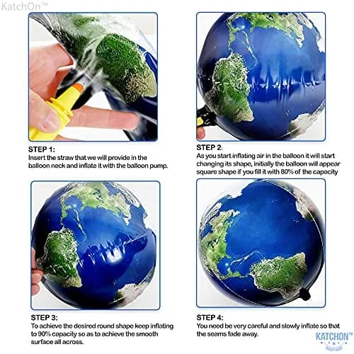 KatchOn 22 Inch Globe Balloons for Globe Decorations - Pack of 6 | Helium Supported Mylar Foil Balloons thumbnail 3
