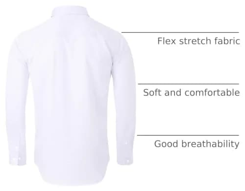 Alimens & Gentle White Men's Dress Shirt Regular Fit Long Sleeve | 100% Cotton Blend thumbnail 4