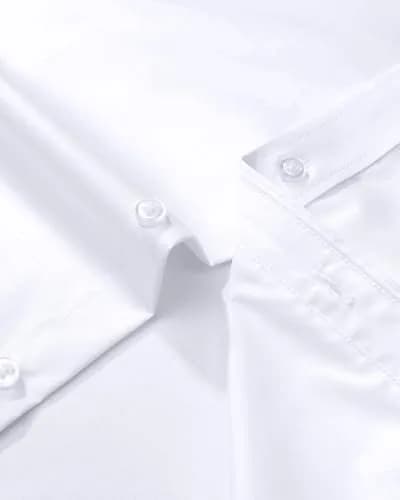Alimens & Gentle White Men's Dress Shirt Regular Fit Long Sleeve | 100% Cotton Blend thumbnail 5